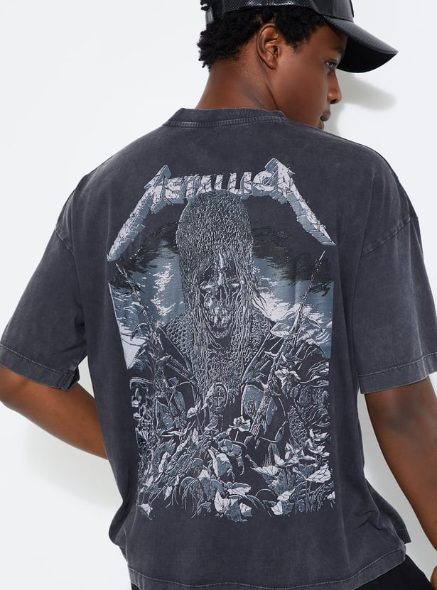 Men Oversized Back Graphic Printed T-shirt