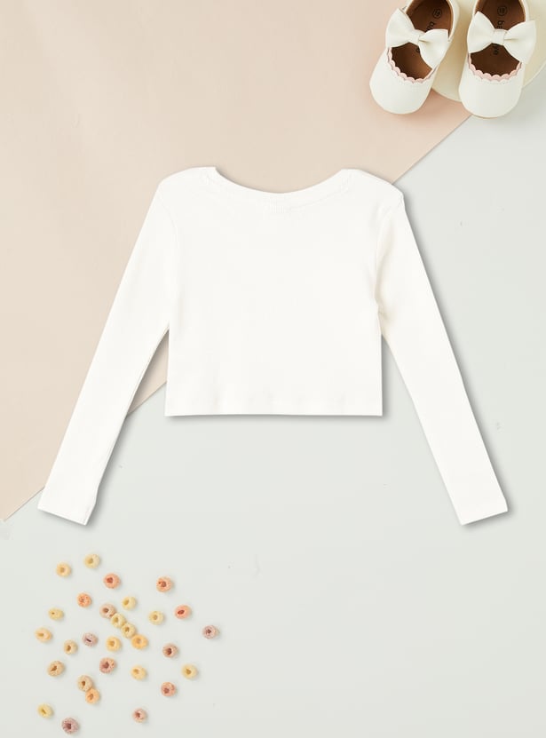 Girls Rib Knit Full Sleeve Top