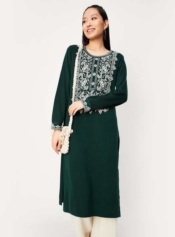 Women Jacquard Winter Kurta