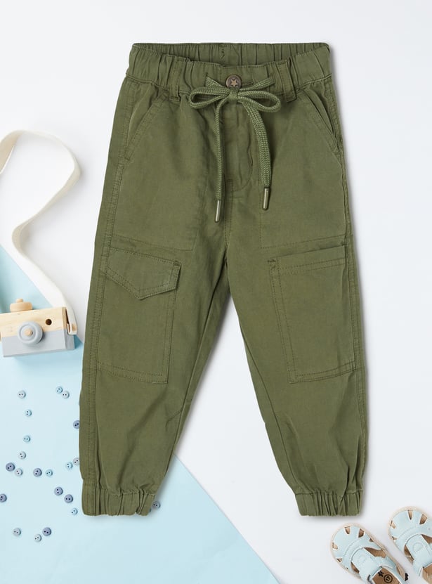 Boys Solid Cargo Joggers