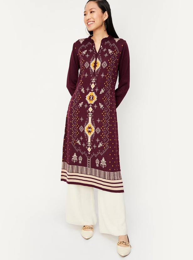 Women Jacquard Winter Kurta