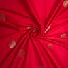 Red Floral Boti Embroidered Silk Fabric -44 Inches